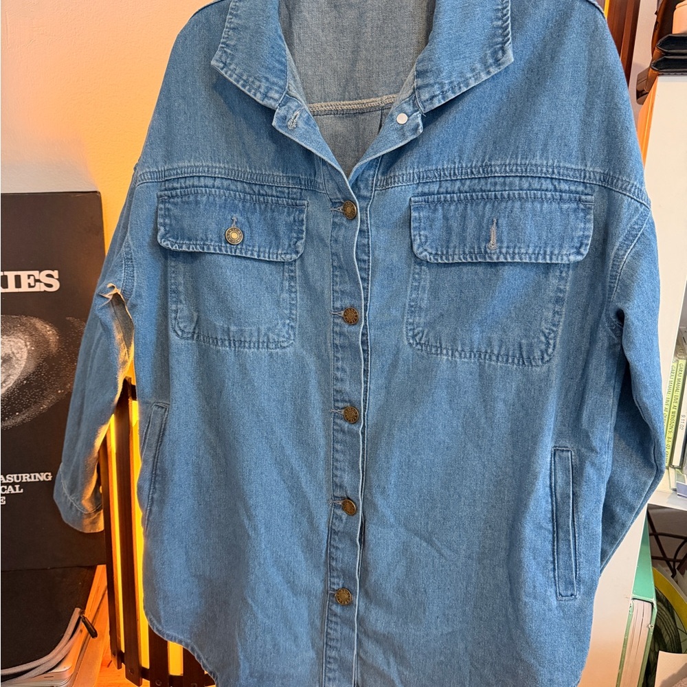 Blue Denim Button-Up Jacket